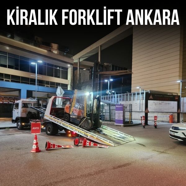 Ostim bölgesinde günlük forklift kiralama hizmeti sunan forklift aracı